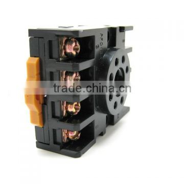 Round pin relay base rated 380V AC at 10A