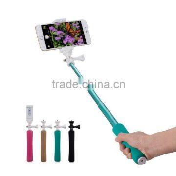 2015 New Design Colorful Aluminum Wireless Monopod Selfie Stick