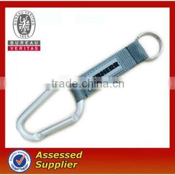 Carabiner hook polyester strap/lanyard with silicone logo