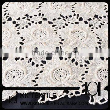 Off white cotton Fabric Type chemical lace embroidery fabric