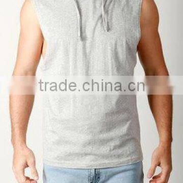 Blank Sleeveless European Style Men's Hoodies, Custom Stringer Hip Hop Hoody For Man photo-2