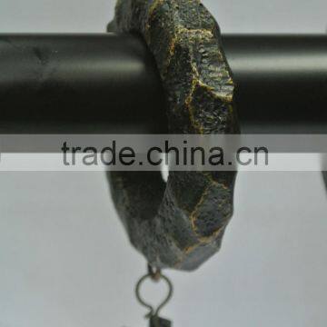 Custom Rocky Resin Curtain Rod Rings With Clips, Drapery Rods And Rings For 1-1/2", 1-3/4" and 2" Wood Curtain Rods photo-6