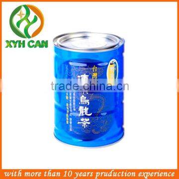 Colorful small round food safe tin can/tea can of different volume