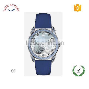 Slim stainless steel wrist watch for lady watch