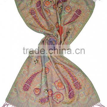 Hand Embroidered Boiled Wool Shawl