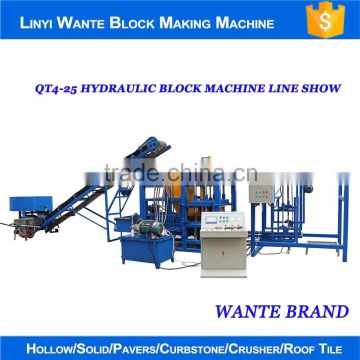 2016 alibaba trade assurance QT4-25 hydraulic fully automatic simple block making machine line