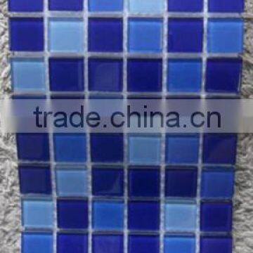 2015 newest trend crystal glass mosaic tile swimming pool tile blue