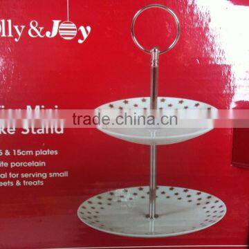 Porcelain Dinner Plates 3 Layers Porcelain Cake Set Different Shapes Cake Set With Metal Stand photo-4