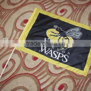 Bee hand shaking flag