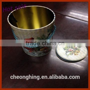 Color printing Round Shape Metal Bucket Tin Can