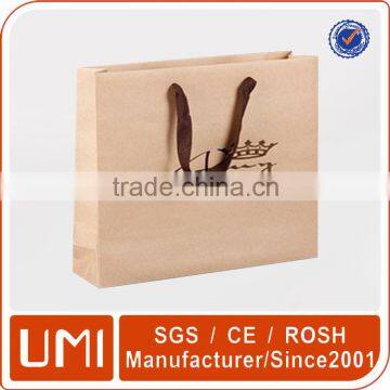 Boutique product OEM price portable custom shopping cheap kraft paper bag