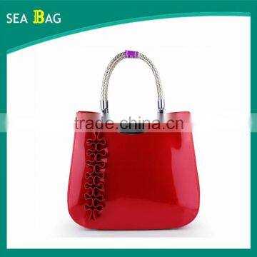 2016 wholesale china hobo woman handbag with metal handle Guangzhou bag factory