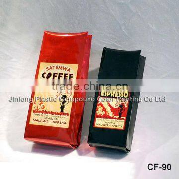 foil coffee packaging bags with degassing valve and side gusset