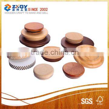 Various size Wooden lids match with glass container lid candle jars lid