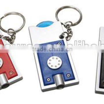 TE196 Mini cheap LED Torch with Game Coin And Keychain