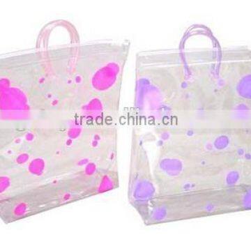 PVC ladies cosmetics bags floral shopping bag