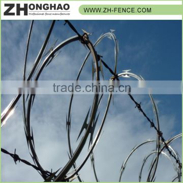 Powder Coated Eco-friendly galvanized iron razor fence wire