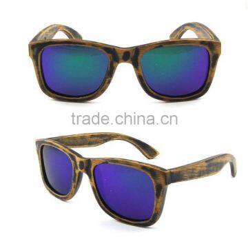 custom mirror bamboo polarized sunglasses made in China