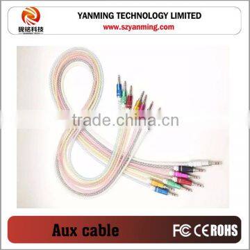 2016 Hot Selling Soft Candy Colored Premium Audio Jack Aux Cord Cables