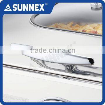SUNNEX Modern Design Mirror Finish Stainless Steel Glass Lid Digital Control Full Size 8.5 Litre Catering Electric Chafing Dish photo-6