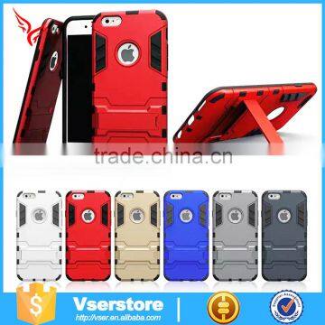 Combo pc tpu rugged rubber kickstand for iphone 6s phone case