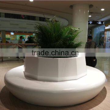 Large plant box with seating for Shopping Mall/large fibreglass public seater for interior