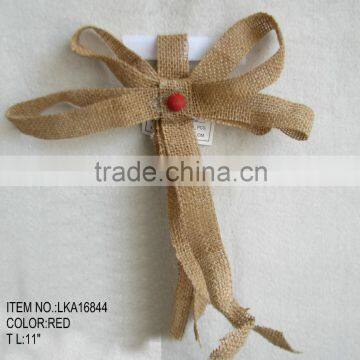 Handmade Artificial Flowers Burlap Butterfly Christmas Decorations Ornament photo-5