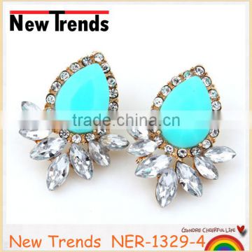 2016 China supplier crystal and resin stone earring studs