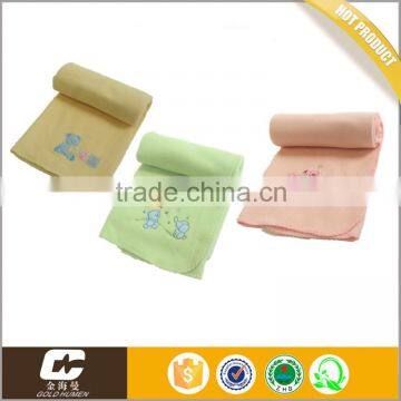 High Quatity Colors AvaiableBaby Fleece Polar Fleece Blanket Embroidered Blanket Baby Towel 100% polyester