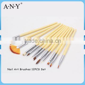 ANY Nail Art Design Using Wooden Handle 12PCS Nail Brush Nail Art Kits