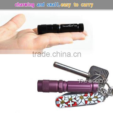 Waterproof mini led flashlight TANK007 E09,I1947 aurora cree q5 led torch