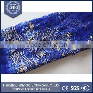 Wholesale french lace saree fabric embroidery for evening dresses