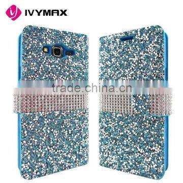 2016 Fashion Colorful Diamond Cell Phone Case for Samsung J7 PU Flip Cover photo-3