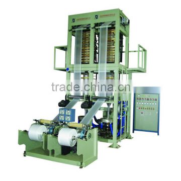 Film blowing machine with single extruder and double lines