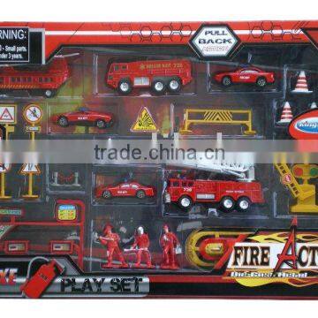 Diecast, metal,alloy deluxe fire action play set toy with en71 7728F-4