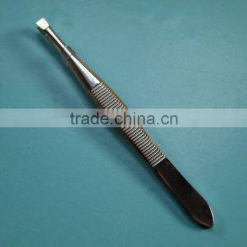 MJ-101 1.2mm Stainless steel flat tip mirror finished cosmetic mirror tweezers