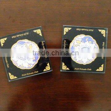 classic style PP paper tempered glass coaster