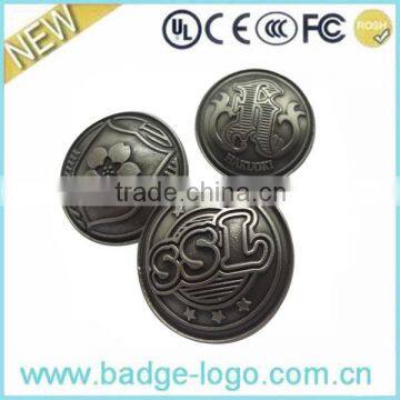 Vintage Round Embossed Metal Badge Craft