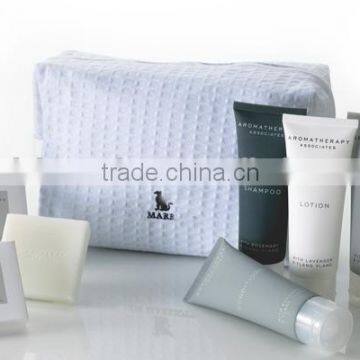 Deluxe natural organic travel cosmetics set for business class