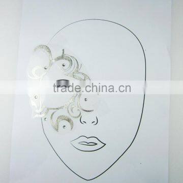 Custom silver floral face sticker shiny metallic face tattoo sticker makeup eye sticker factory