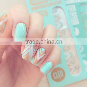 OEM custom Thumbsup solid color blue nail art stickers waterproof nail wraps long lasting nail decals eco-friendly nail strips                        
                                                Quality Choice