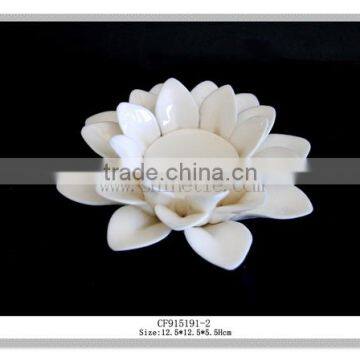 Ceramic Flower Shaped t Light Candle Holder Ceramci Lotus Home Decoration Pieces Craft photo-3