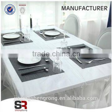 Factory Wholesale Wedding Polyester Plain White Table Cloth