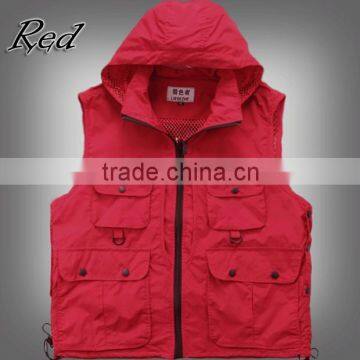 New Arrival 2015 Winter Male Photographer Plus Size Casual Vest Sleeveless Jackets With Hooded Waterproof Outwear Waistcoats photo-6