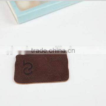 Custom embossed leather label leather patch for students clothing