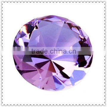 Factory Direct Crystal Fancy Purple Diamond Paperweight