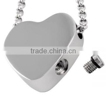 SRP8384 Blank Engravable Heart-Shaped Human Memorials Necklace for Ashes Stainless Steel Cremation Urn Pendant photo-3