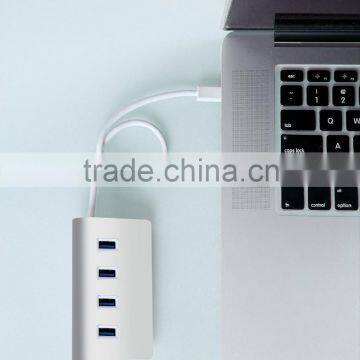 Aluminum casing NEW USB 3.1 Type C to 4 ports USB 3.0 HUB