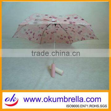 hot fashion style three folding lipstick umbrella made in china OKNV013