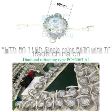 High quality 50mm diamond cover led pixel piont light 6leds 24V 3W